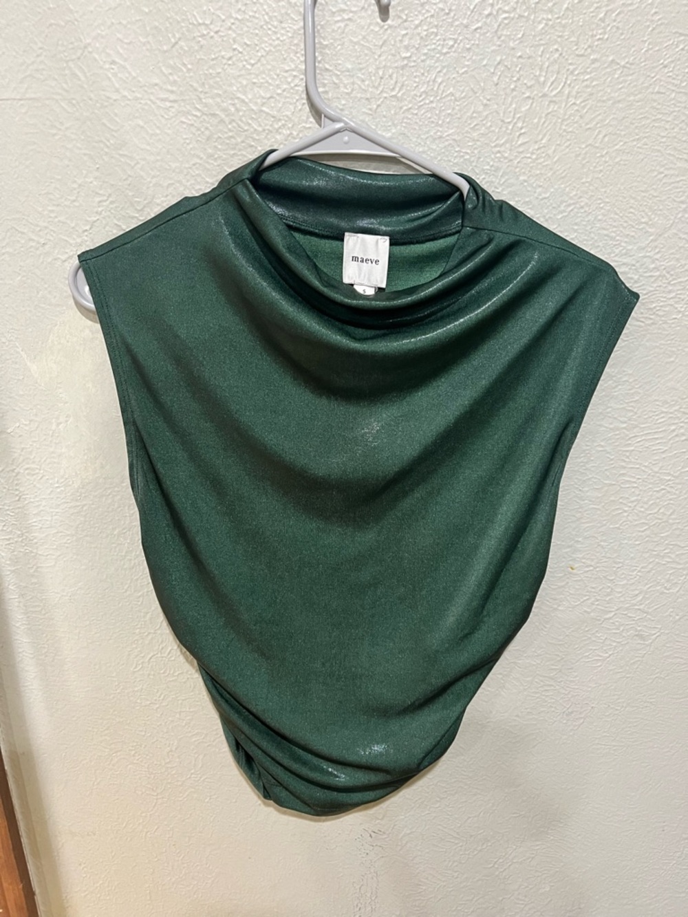 Maeve Forest Green Sleeveless Cowl Neck Top Size Small EUC